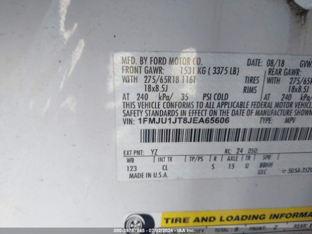 1FMJU1JT8JEA65606 Ford Expedition Xlt