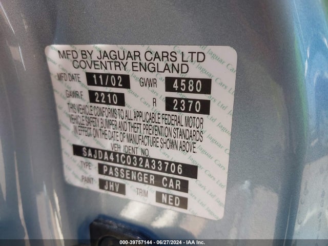 2003 JAGUAR XK8 SAJDA41C032A33706 Photo 8