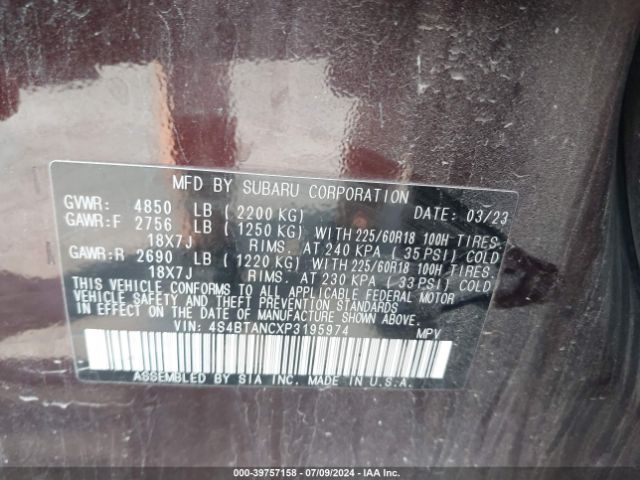 4S4BTANCXP3195974 Subaru Outback Limited