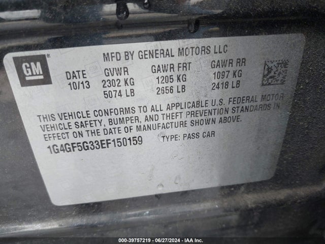 1G4GF5G33EF150159 Buick Lacrosse Premium Ii Group