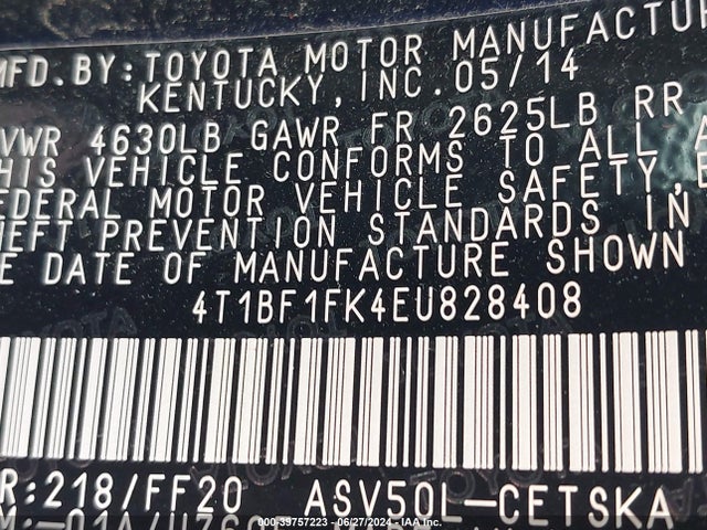 Toyota CAMRY SE 2014 4T1BF1FK4EU828408 Image 9