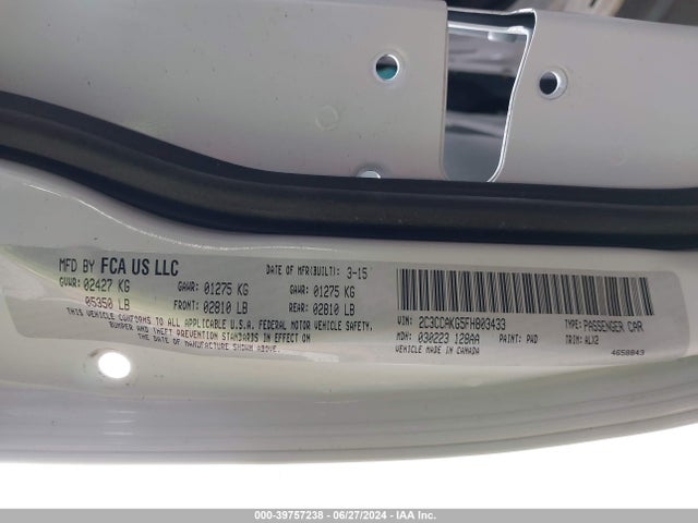 2C3CCAKG5FH803433 Chrysler 300c Awd