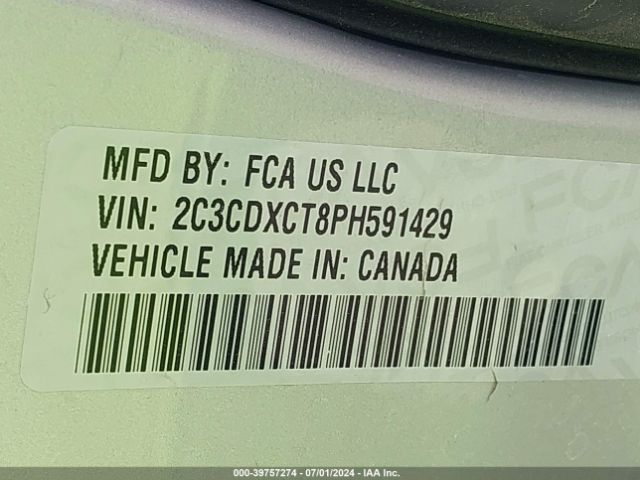 2C3CDXCT8PH591429 Dodge CHARGER R/T