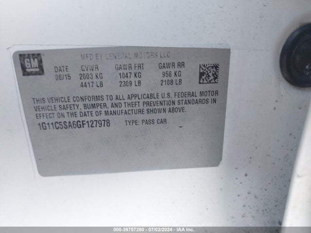 Chevrolet Malibu Limited Lt 2016 1G11C5SA6GF127978 Image 9