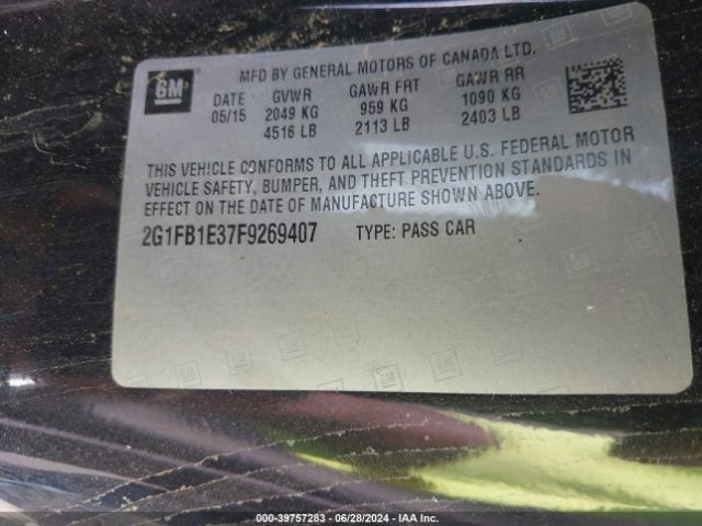 2G1FB1E37F9269407 Chevrolet Camaro 2ls