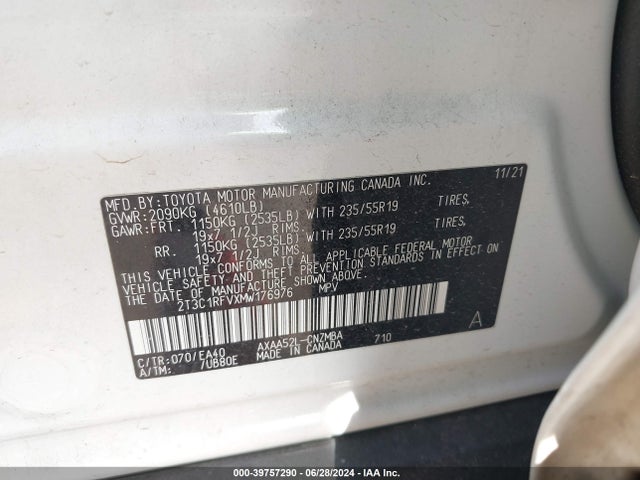 Toyota Rav4 Xle Premium 2021 2T3C1RFVXMW176976 Image 9