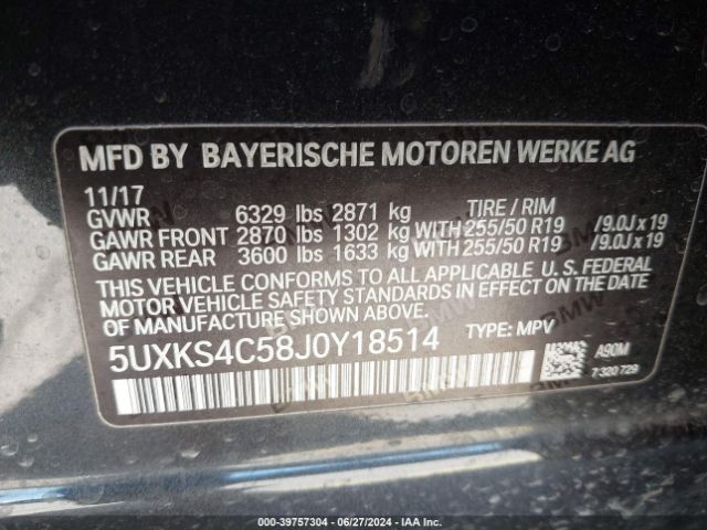 5UXKS4C58J0Y18514 BMW X5 Xdrive35d