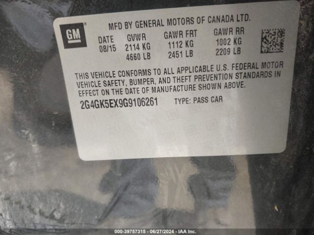 2G4GK5EX9G9106261 Buick Regal Turbo