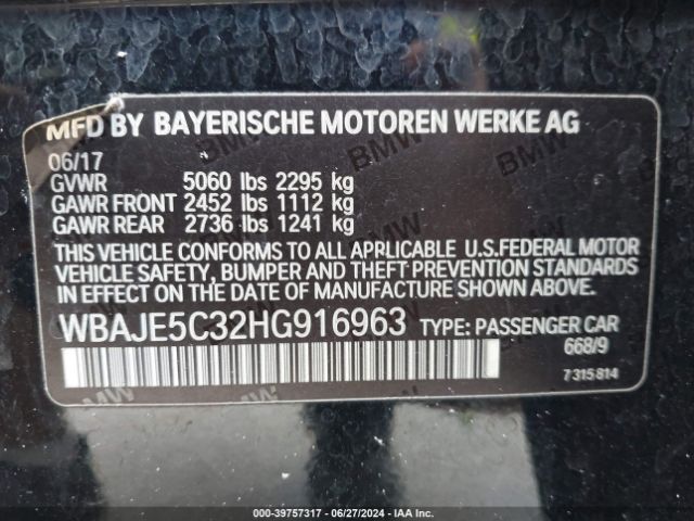 WBAJE5C32HG916963 BMW 540I
