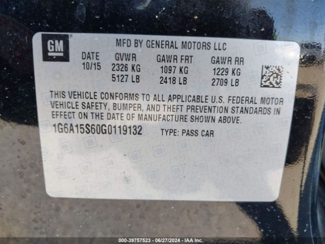 1G6A15S60G0119132 Cadillac CTS-V