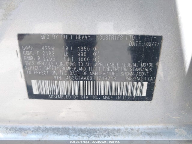 4S3GTAA69H1719218 Subaru Impreza 2.0i