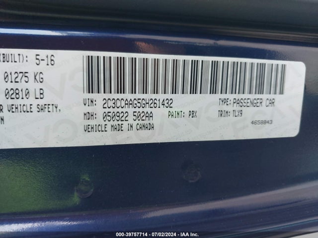 Chrysler 300 Anniversary Edition 2016 2C3CCAAG5GH261432 Image 9