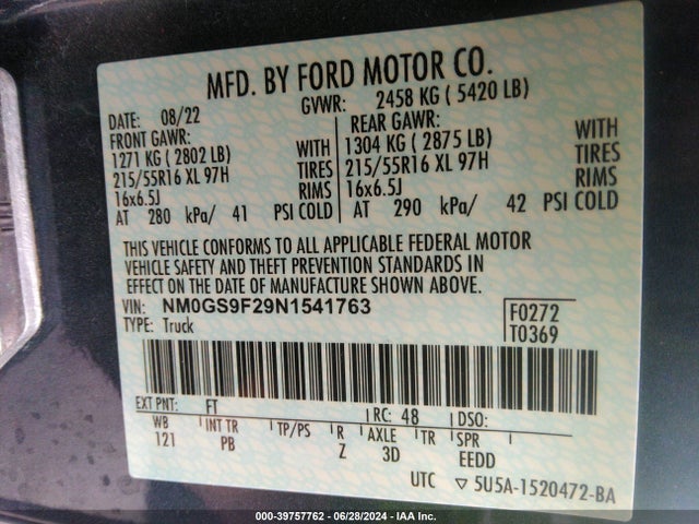 Ford Transit Connect Xlt Passenger 2022 NM0GS9F29N1541763 Image 9