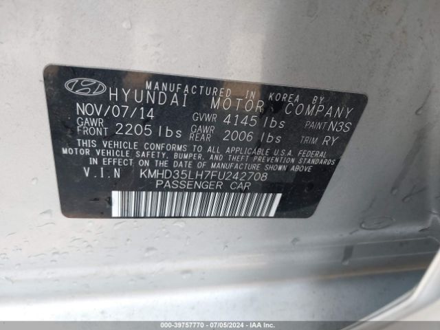 KMHD35LH7FU242708 Hyundai ELANTRA GT
