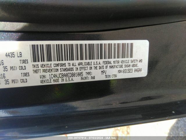 1C4NJCBA0ED801005 Jeep Compass Sport