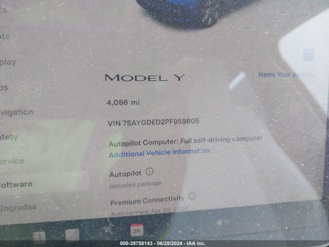 7SAYGDED2PF959805 Tesla Model Y Rwd