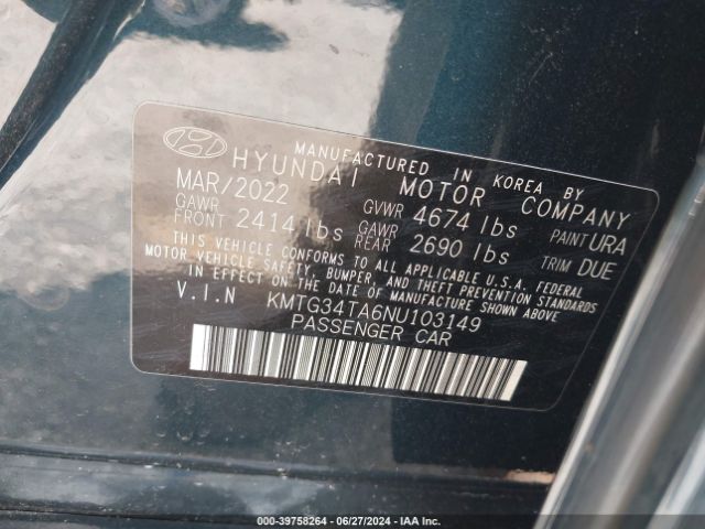 KMTG34TA6NU103149 Genesis G70 2.0t Rwd
