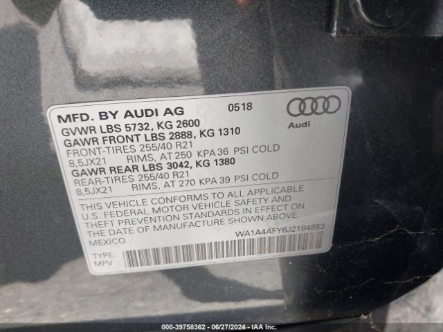 WA1A4AFY6J2194853 Audi Sq5 3.0t Premium Plus