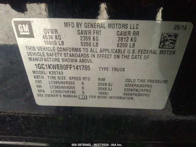 Chevrolet Silverado 2500hd Ltz 2015 1GC1KWE80FF141785 Image 9