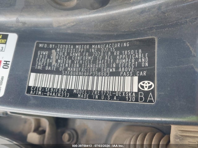 Toyota Corolla S Plus 2015 5YFBURHE6FP356663 Image 9