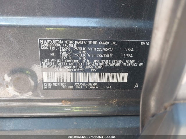 Toyota RAV4 LE 2021 2T3H1RFV8MC097216 Image 9