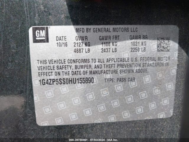 1G4ZP5SS0HU155890 Buick Lacrosse Essence
