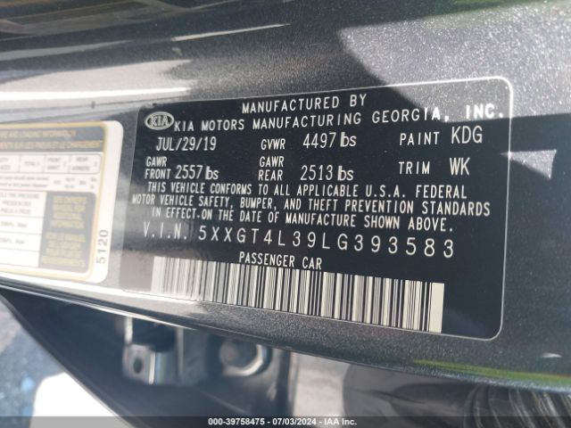 5XXGT4L39LG393583 KIA Optima Lx