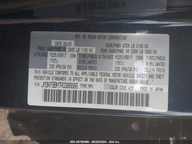 JM3KFBBM7R0386889 Mazda Cx-5 2.5 S Select