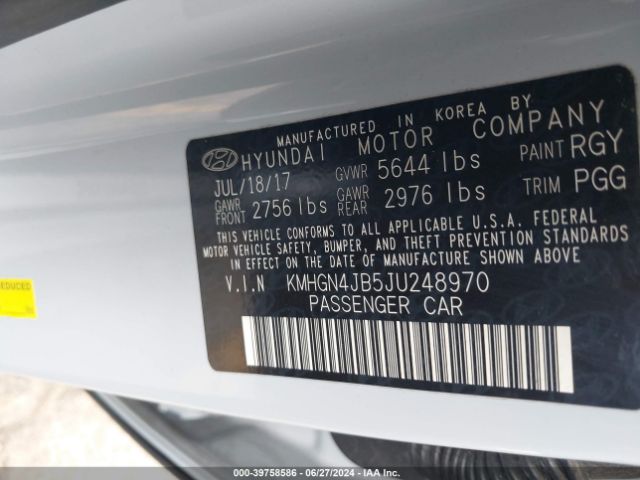 KMHGN4JB5JU248970 Genesis G80 3.3t Sport