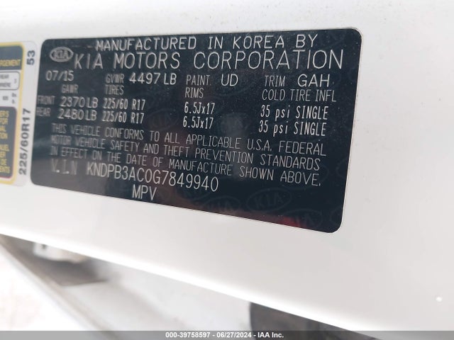 KIA Sportage Lx 2016 KNDPB3AC0G7849940 Image 9