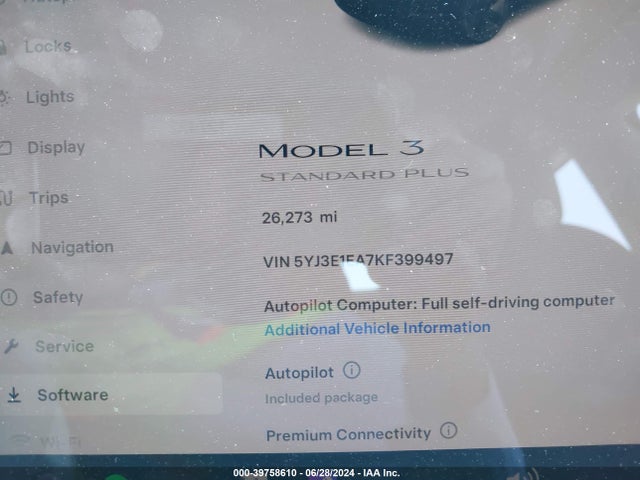 Tesla Model 3 Long Range/mid Range/standard Range/standard Range Plus 2019 5YJ3E1EA7KF399497 Image 7