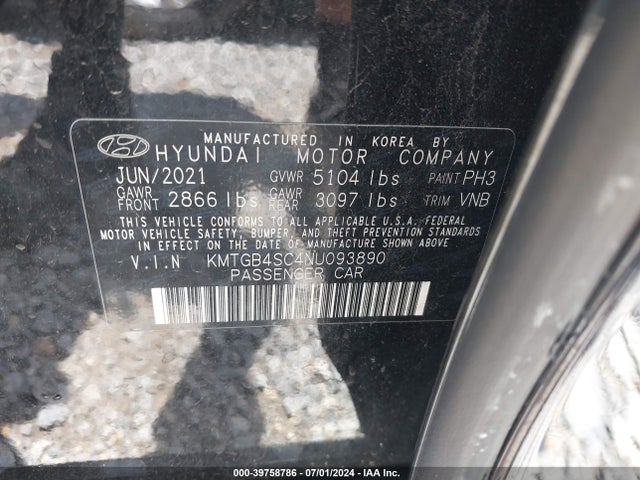 KMTGB4SC4NU093890 Genesis G80 2.5t Rwd