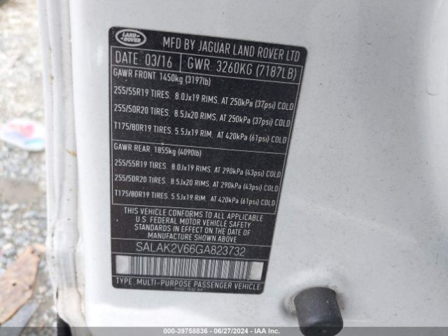 SALAK2V66GA823732 Land Rover LR4