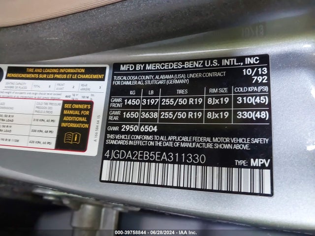 Mercedes-Benz Ml 350 Bluetec 4matic 2014 4JGDA2EB5EA311330 Image 8