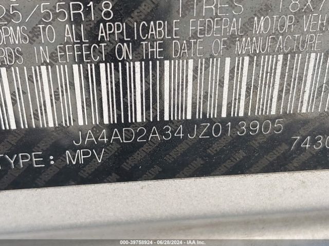 JA4AD2A34JZ013905 Mitsubishi Outlander Es
