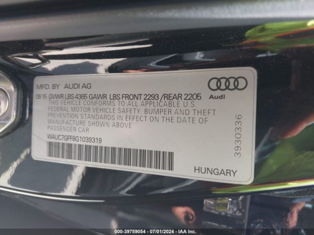 WAUC7GFF8G1039319 Audi A3 1.8t Premium