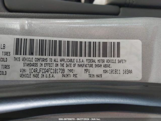 1C4RJFCG4FC181739 Jeep Grand Cherokee High Altitude
