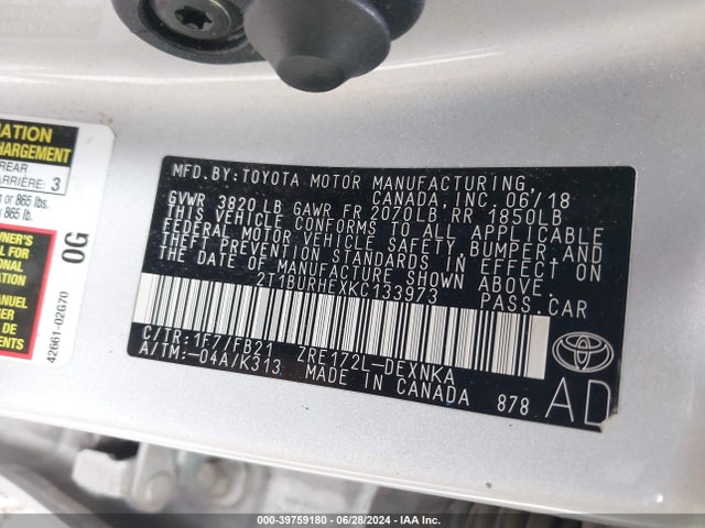Toyota COROLLA LE 2019 2T1BURHEXKC133973 Image 9