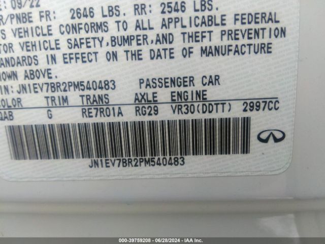 JN1EV7BR2PM540483 Infiniti Q50 Luxe Awd