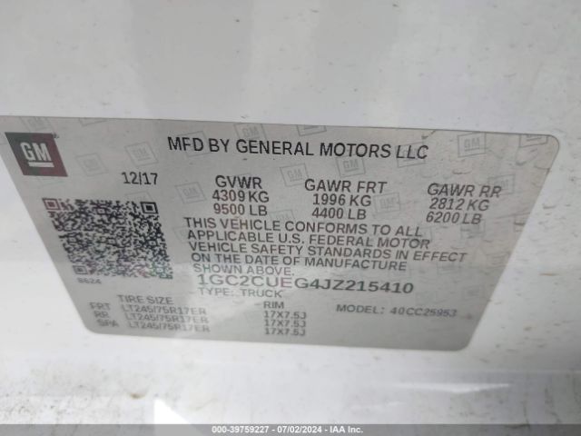 1GC2CUEG4JZ215410 Chevrolet Silverado 2500hd Wt