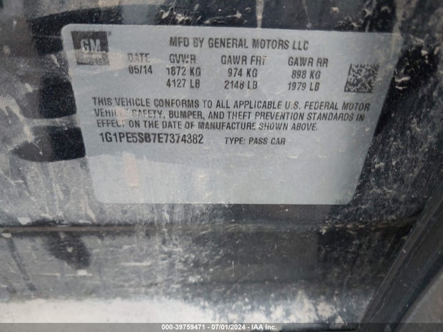 Chevrolet Cruze 2lt Auto 2014 1G1PE5SB7E7374382 Image 9