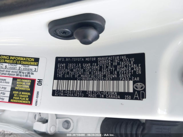 Toyota Corolla S W/special Edition Pkg 2016 2T1BURHE0GC551837 Image 9