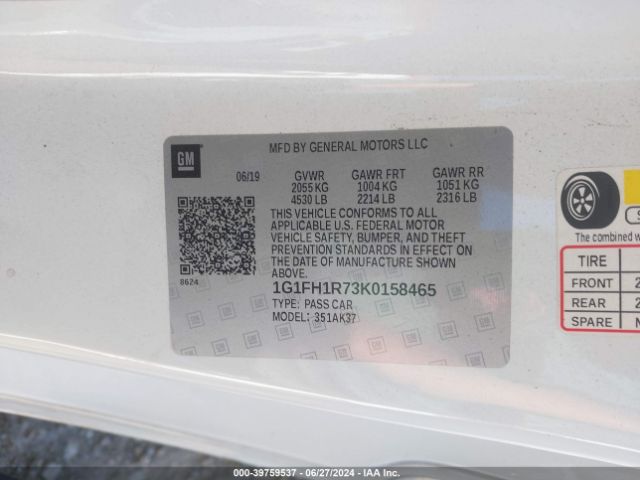 1G1FH1R73K0158465 Chevrolet CAMARO 2SS