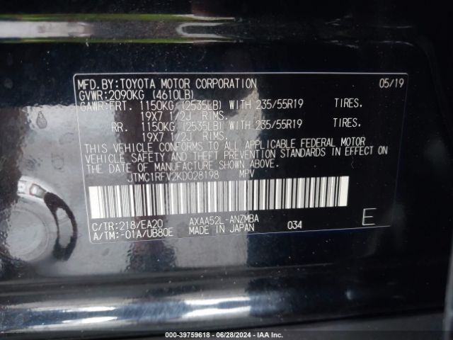 JTMC1RFV2KD028198 Toyota Rav4 Xle Premium