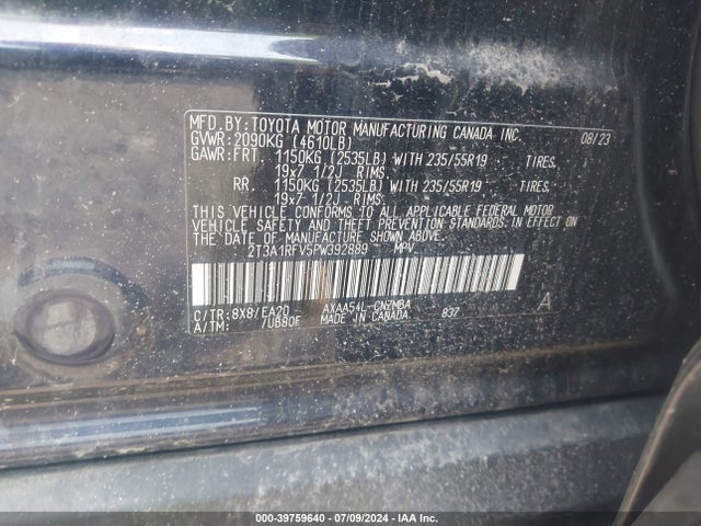 Toyota Rav4 Xle Premium 2023 2T3A1RFV5PW392889 Image 9