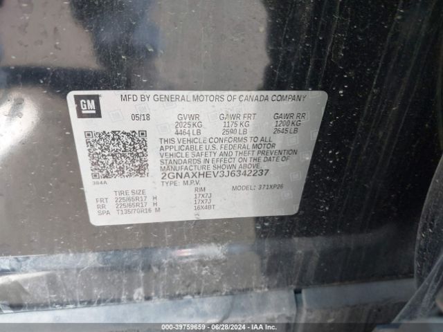 2GNAXHEV3J6342237 Chevrolet EQUINOX LS