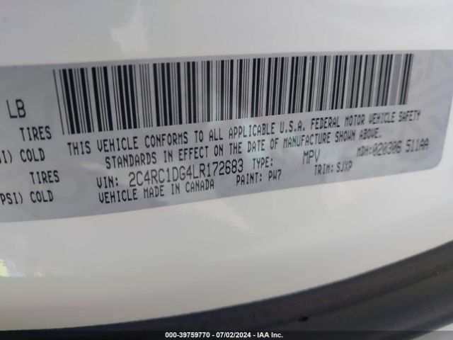 2C4RC1DG4LR172683 Chrysler Voyager Lxi