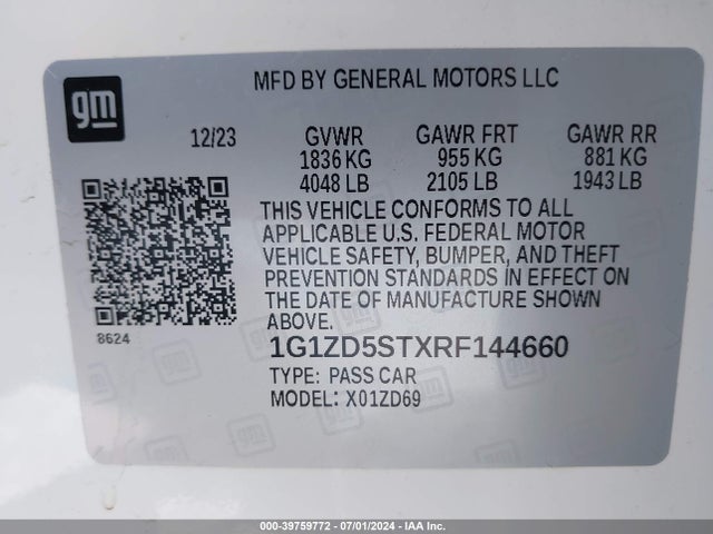 Chevrolet MALIBU LT 2024 1G1ZD5STXRF144660 Image 9
