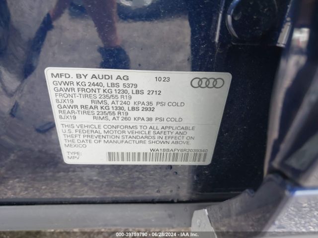 WA1BBAFY6R2039340 Audi Q5 Premium Plus 40 Tfsi Quattro S Tronic
