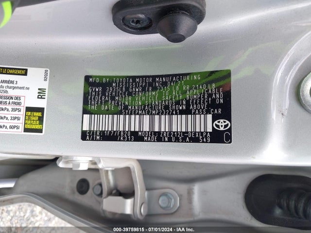Toyota COROLLA LE 2021 5YFEPMAE7MP232741 Image 9